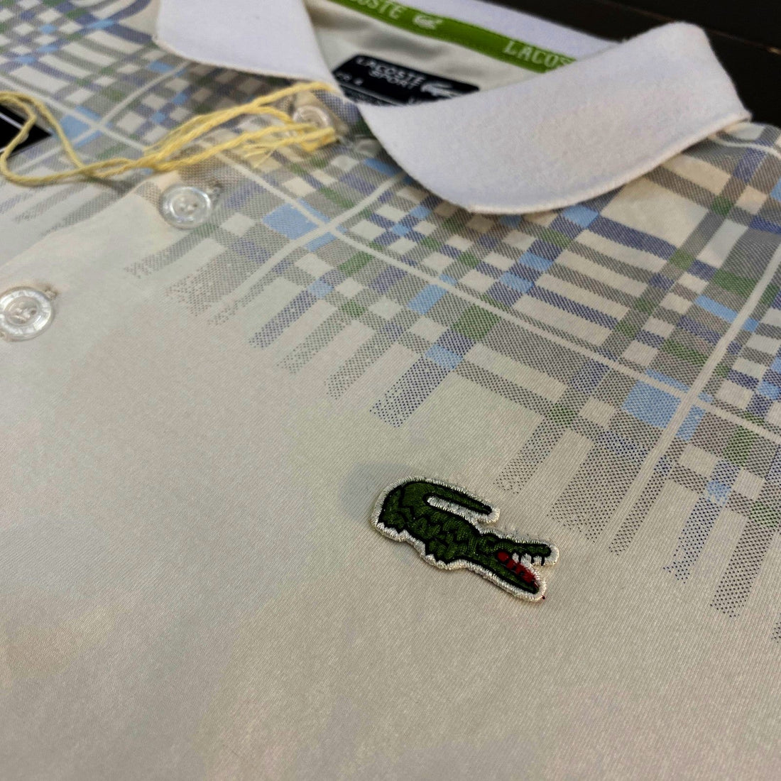 Polo Lacoste Sport Blanco Cuadros