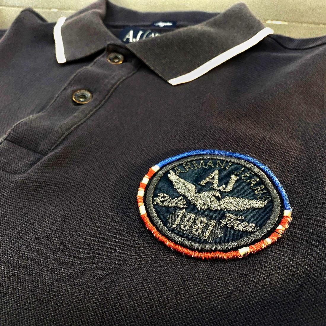 Polo Armani Jeans "AJ Eagle Patch" Azul Marino
