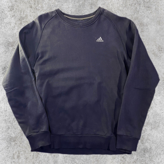 Sudadera Cuello Redondo adidas Logo Bordado Azul Marino