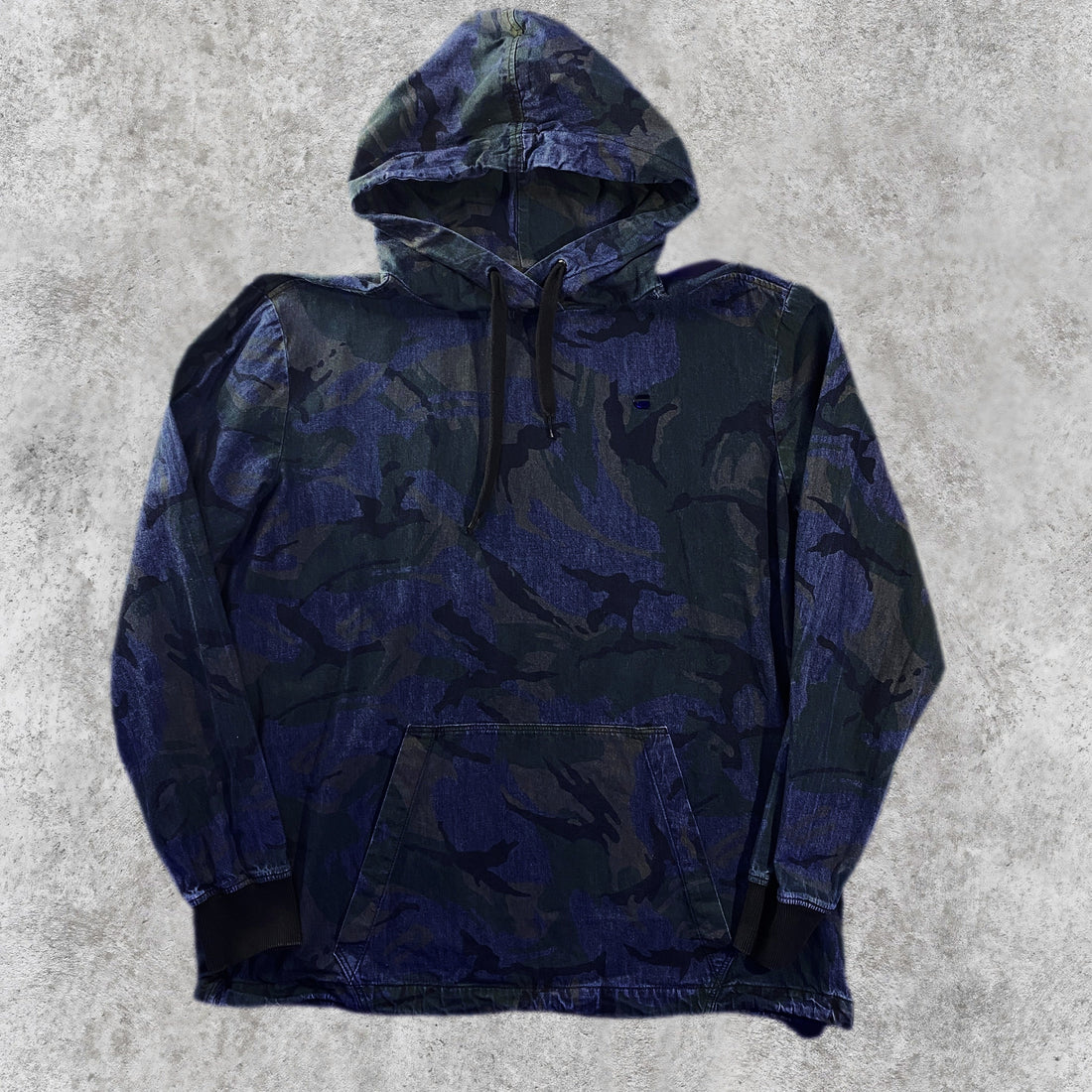 Sudadera Capucha G-Star RAW Camuflaje Denim Azul