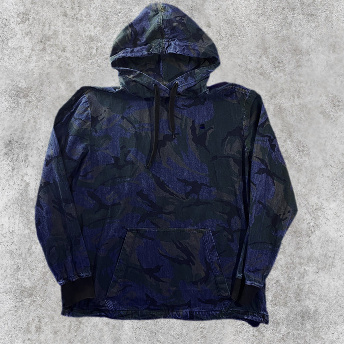 Sudadera Capucha G-Star RAW Camuflaje Denim Azul