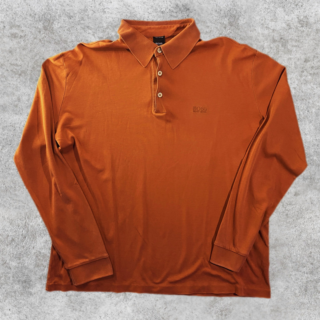 Polo Manga Larga Hugo Boss Pima Cotton Marrón