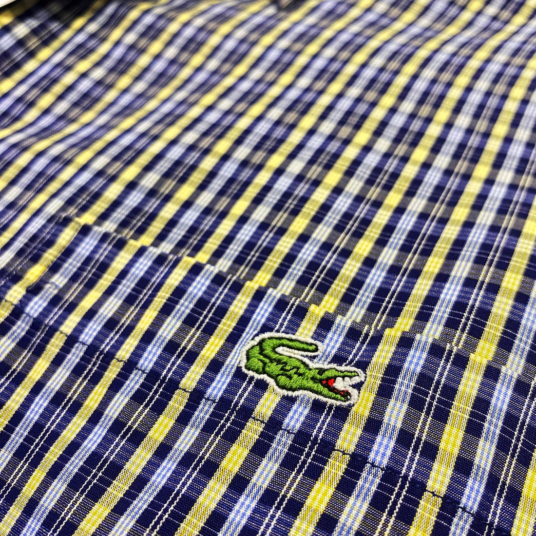 Camisa Lacoste Cuadros Azul y Amarillo