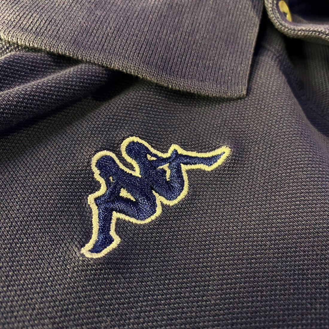 Polo Manga Larga Kappa Logo Omini Azul Marino