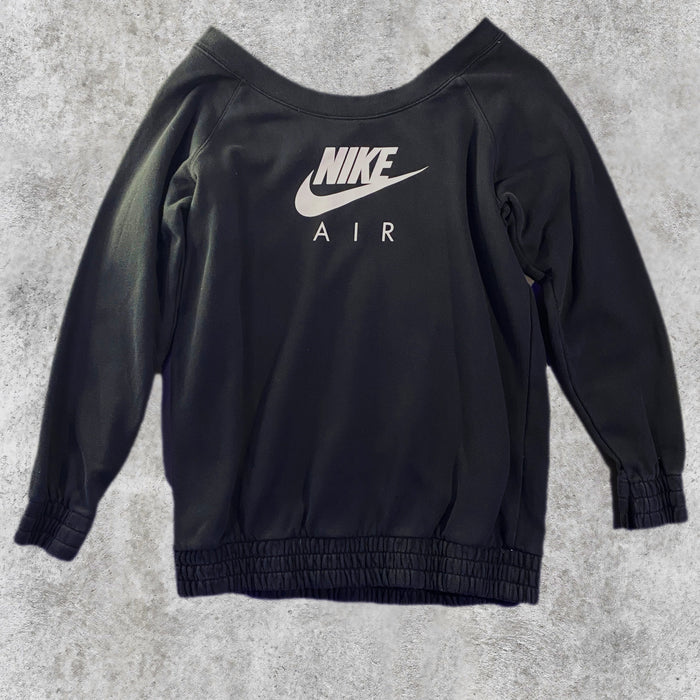 Sudadera Nike Air Gráfico Cuello Ancho Negra