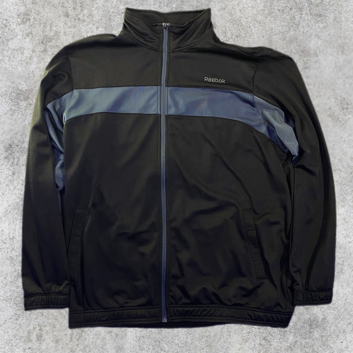 Chaqueta Chándal Reebok Cremallera Banda Pecho Negra