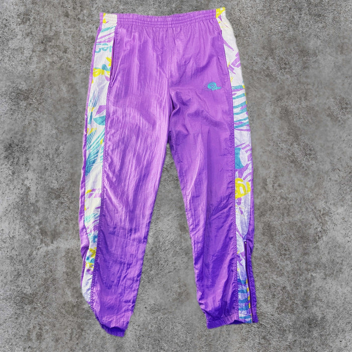 Pantalón Chándal Saller Vintage 90s Estampado Abstracto Morado