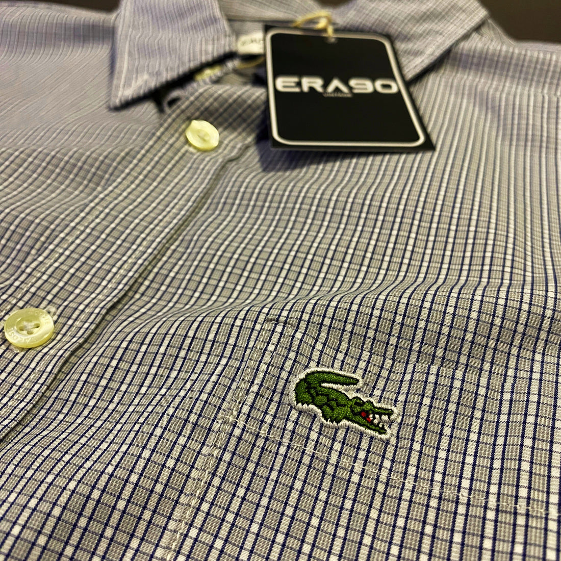 Camisa Lacoste Cuadros Azul Claro