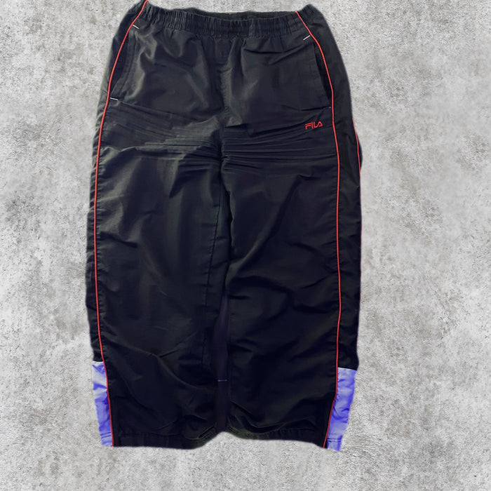 Pantalón Chándal Fila Vivo Rojo Paneles Lila Negro