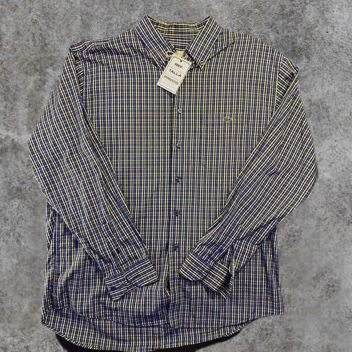 Camisa Lacoste Cuadros Azul y Amarillo