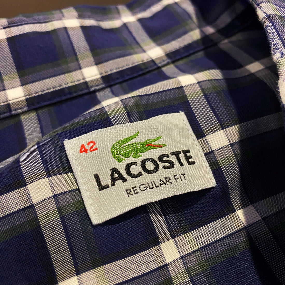 Camisa Lacoste Cuadros Azul Marino