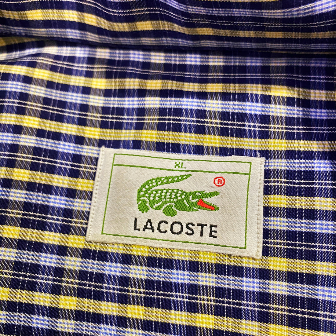 Camisa Lacoste Cuadros Azul y Amarillo