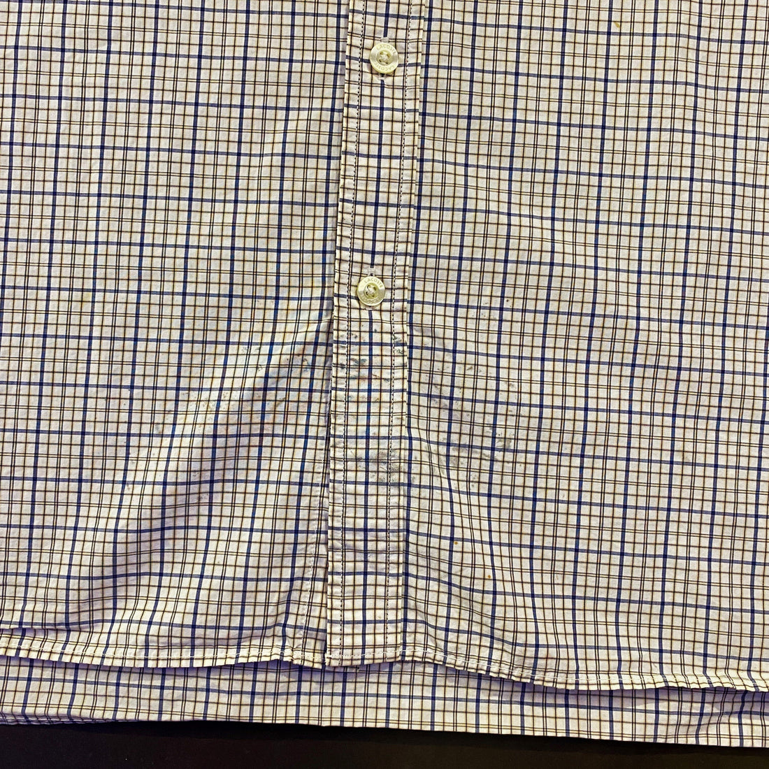Camisa Lacoste Cuadros Crema Manga Corta