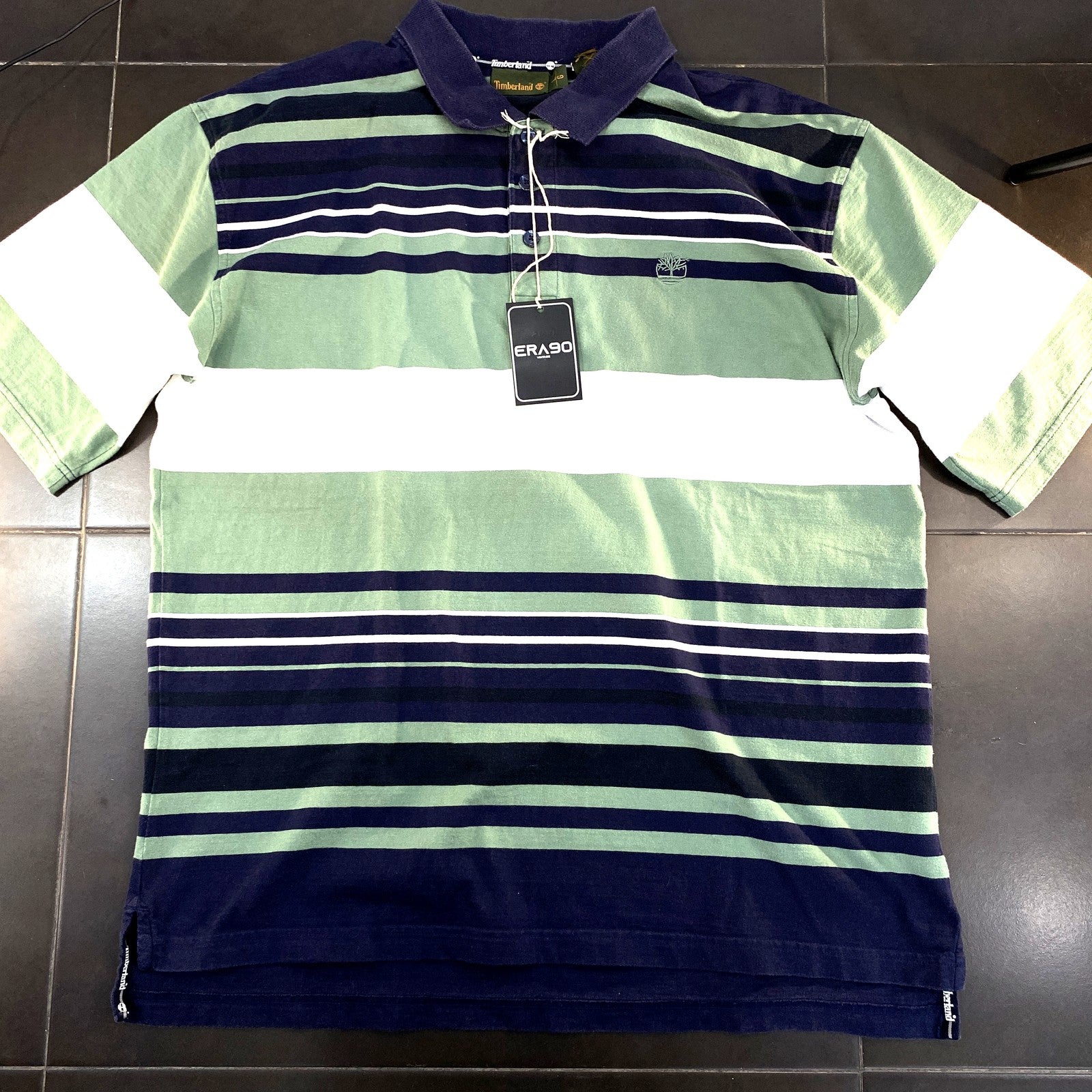Polo Timberland Rayas Azul y Verde
