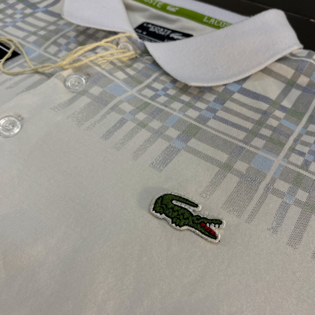 Polo Lacoste Sport Blanco Cuadros