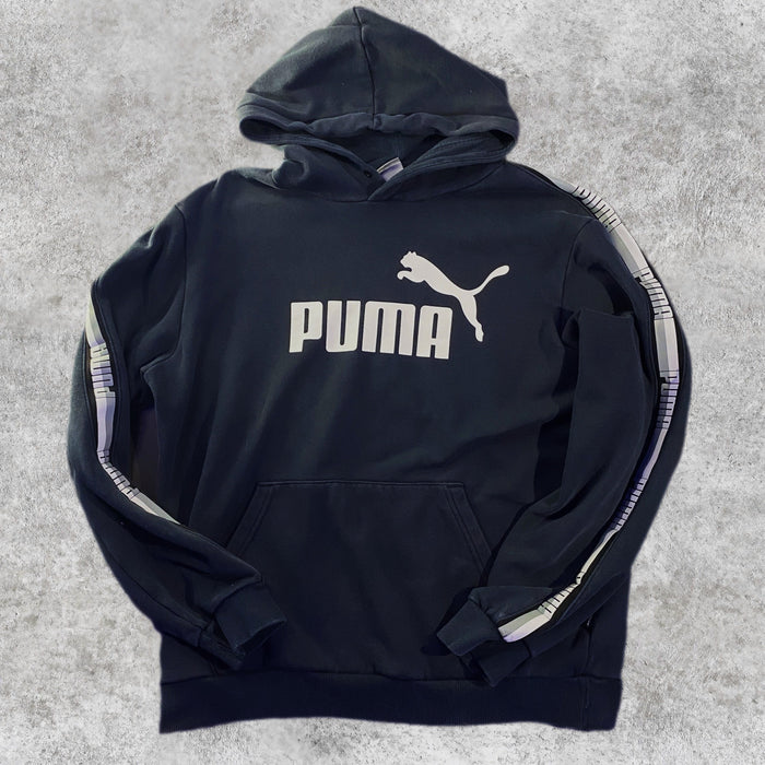 Sudadera Capucha Puma Logo Grande Cinta Azul Marino