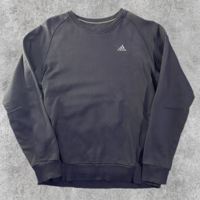 Sudadera Cuello Redondo adidas Logo Bordado Azul Marino