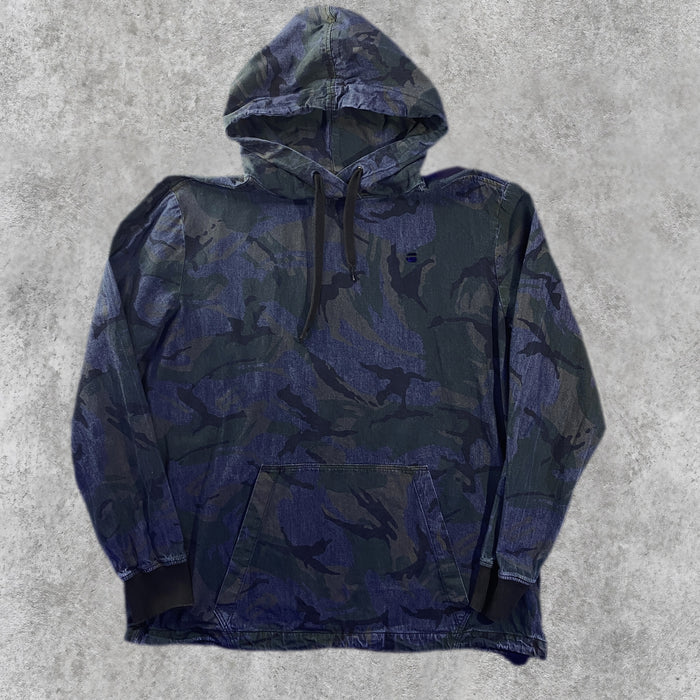 Sudadera Capucha G-Star RAW Camuflaje Denim Azul
