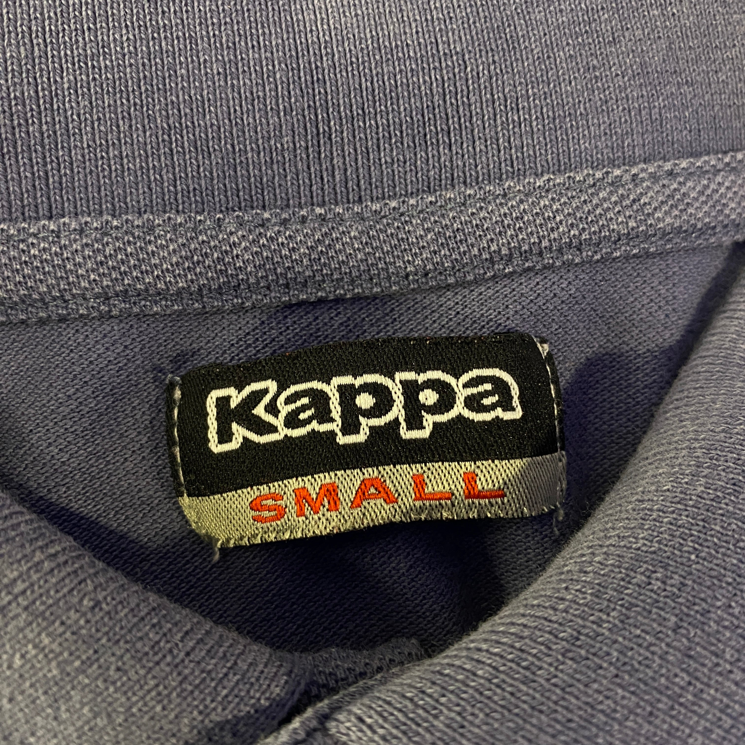 Polo Kappa Manga Larga Logo Omini Azul Marino - detalle