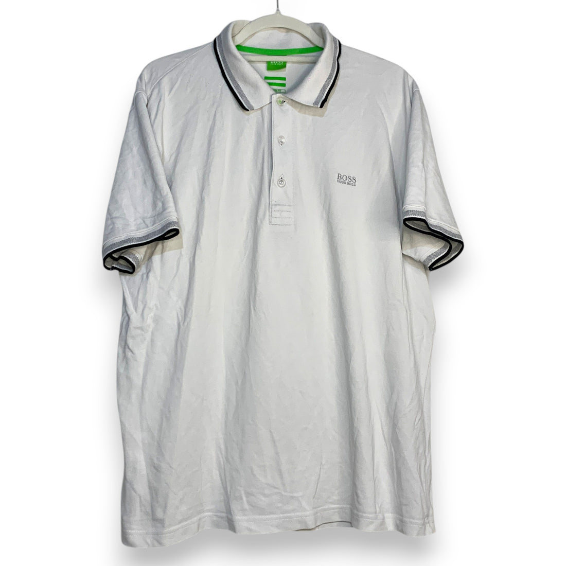 POLO HUGO BOSS BLANCO CON VERDE TALLA XXL