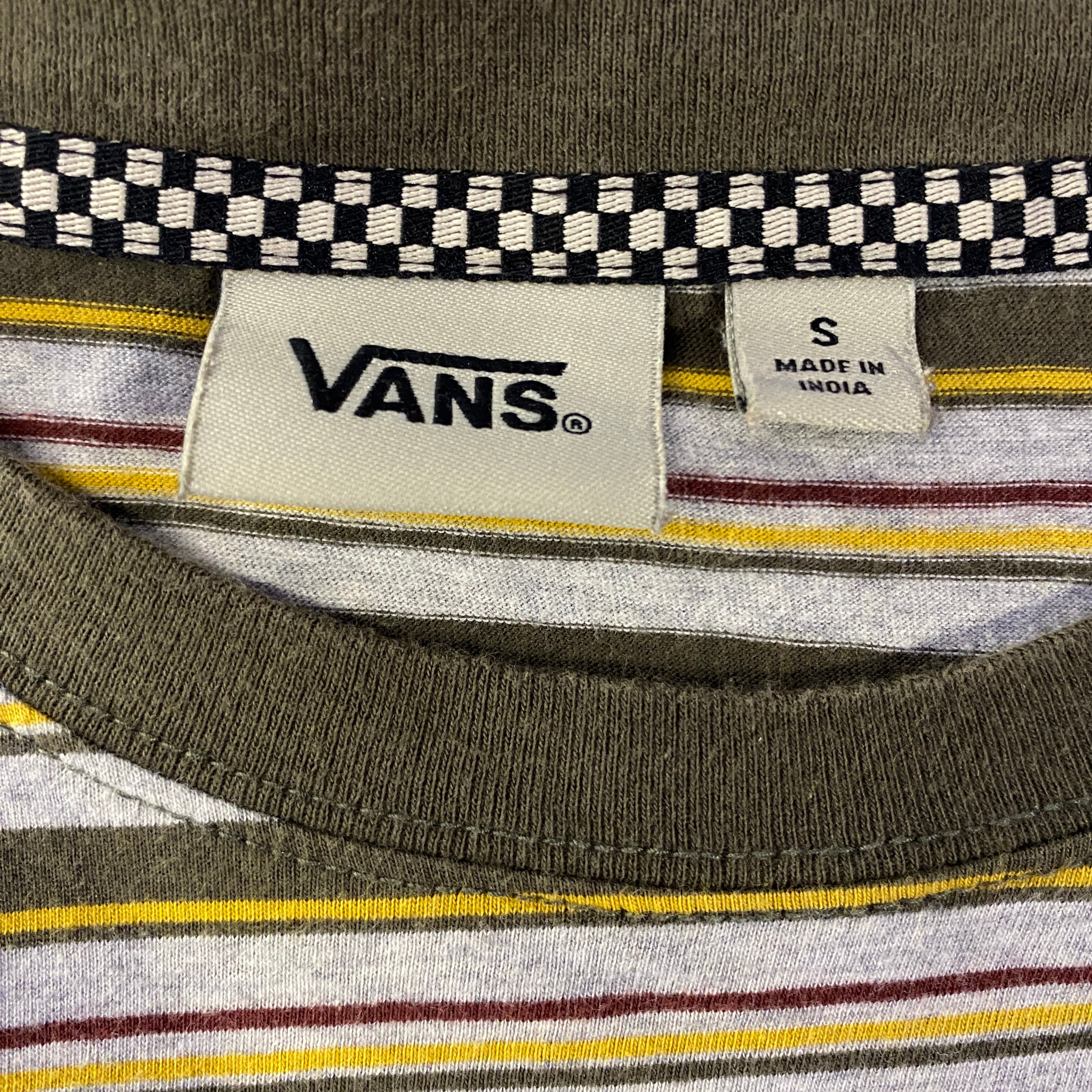 Camiseta Vans Manga Larga A Rayas Logo Gris - detalle