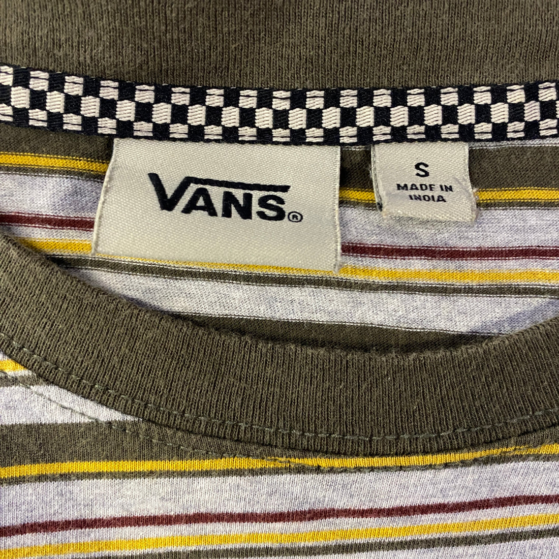Camiseta Vans Manga Larga A Rayas Logo Gris - detalle