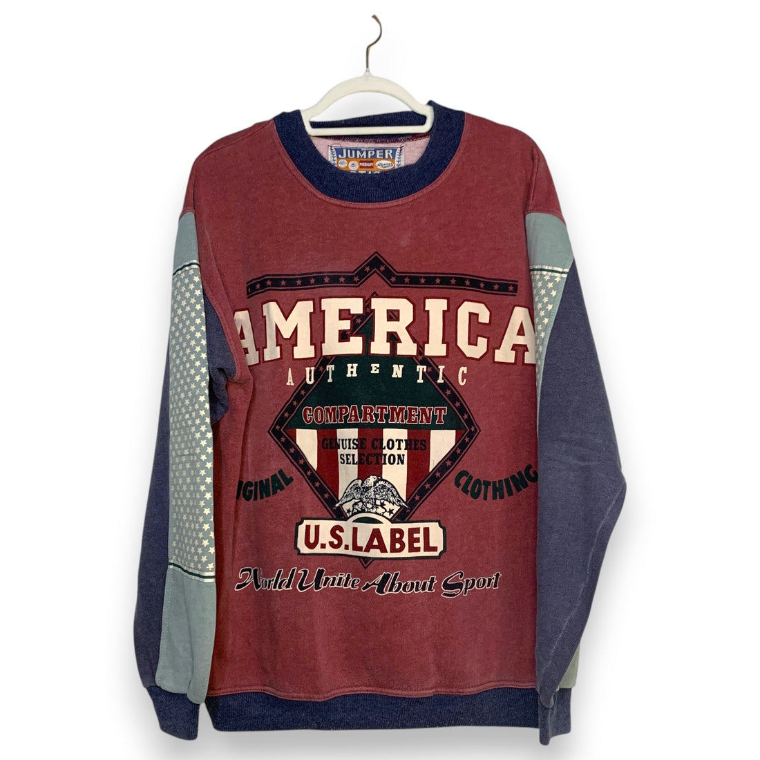 SUDADERA JUMPER AMERICA AUTHENTIC COMPARTMENT ROJO VINO TALLA M