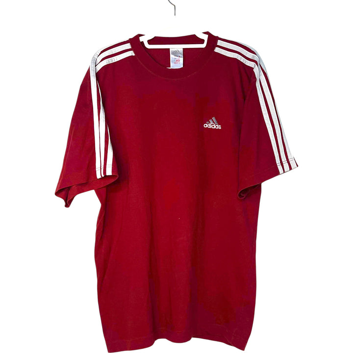 CAMISETA ADIDAS BURDEOS CON TRES RAYAS BLANCAS