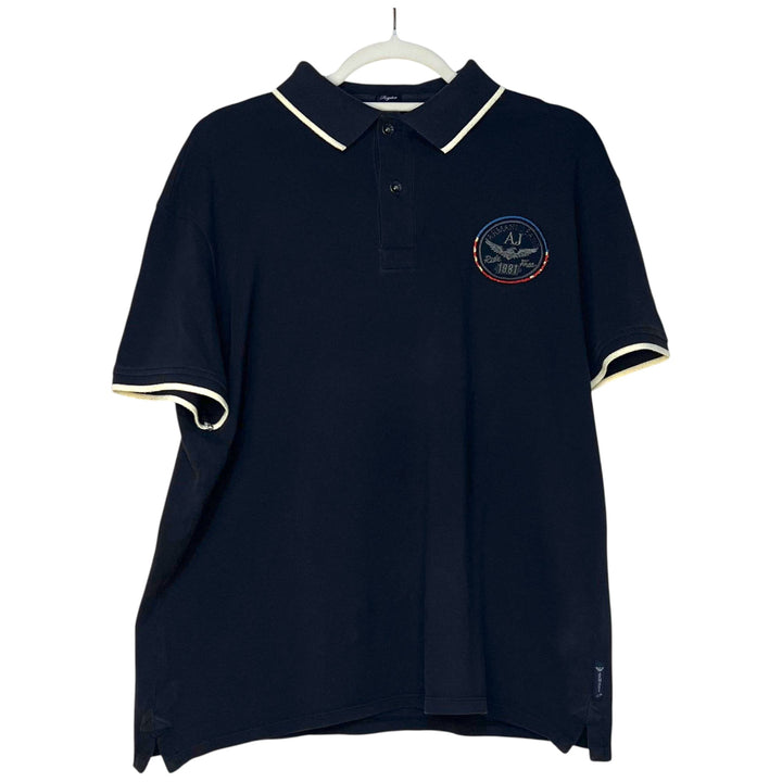 POLO ARMANI JEANS NEGRO CON DETALLES BEIGE Y PARCHE