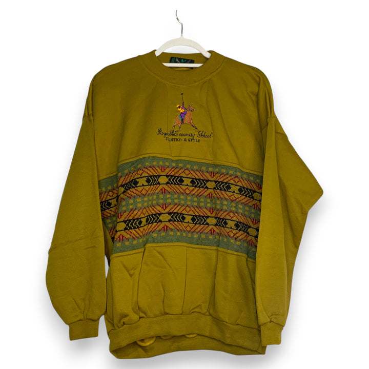 SUDADERA ROYAL POLO COUNTRY SCHOOL POLO PLAYER VERDE OLIVA TALLA L