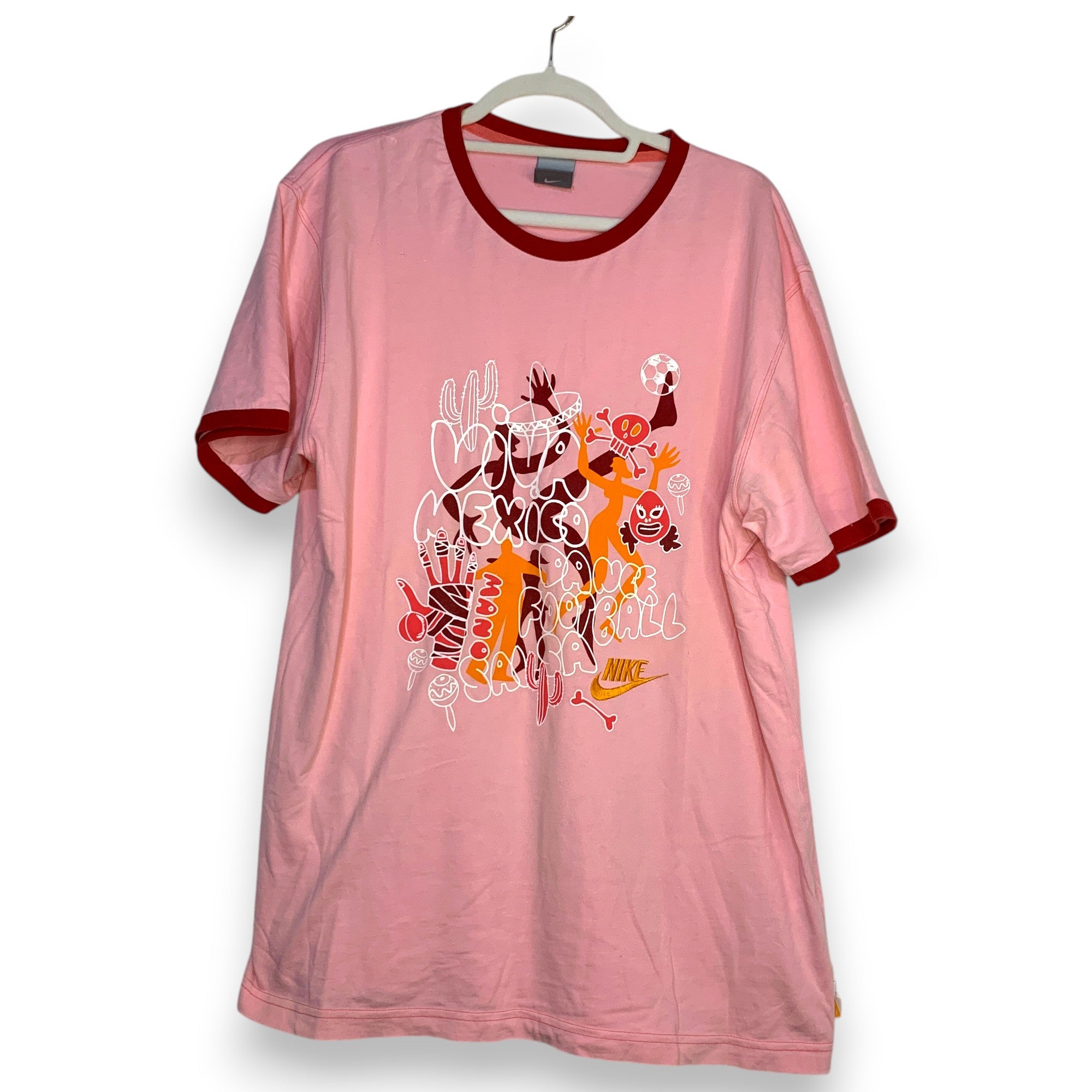 CAMISETA NIKE MÉXICO DANCE FOOTBALL ROSA PASTEL TALLA XL