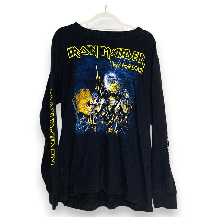 CAMISETA LONGSLEEVE VINTAGE IRON MAIDEN "LIVE AFTER DEATH" NEGRA TALLA L