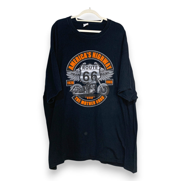 CAMISETA VINTAGE ROUTE 66 "AMERICA'S HIGHWAY" MOTOCICLETA NEGRA TALLA L/XL