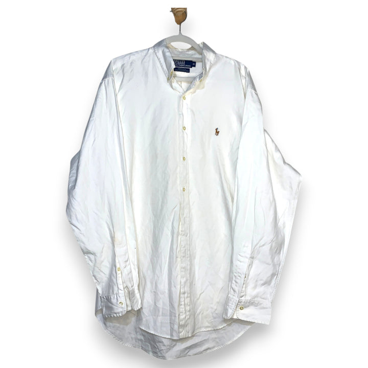 CAMISA POLO RALPH LAUREN OXFORD BLANCA BOTONES PERLA TALLA 16/L