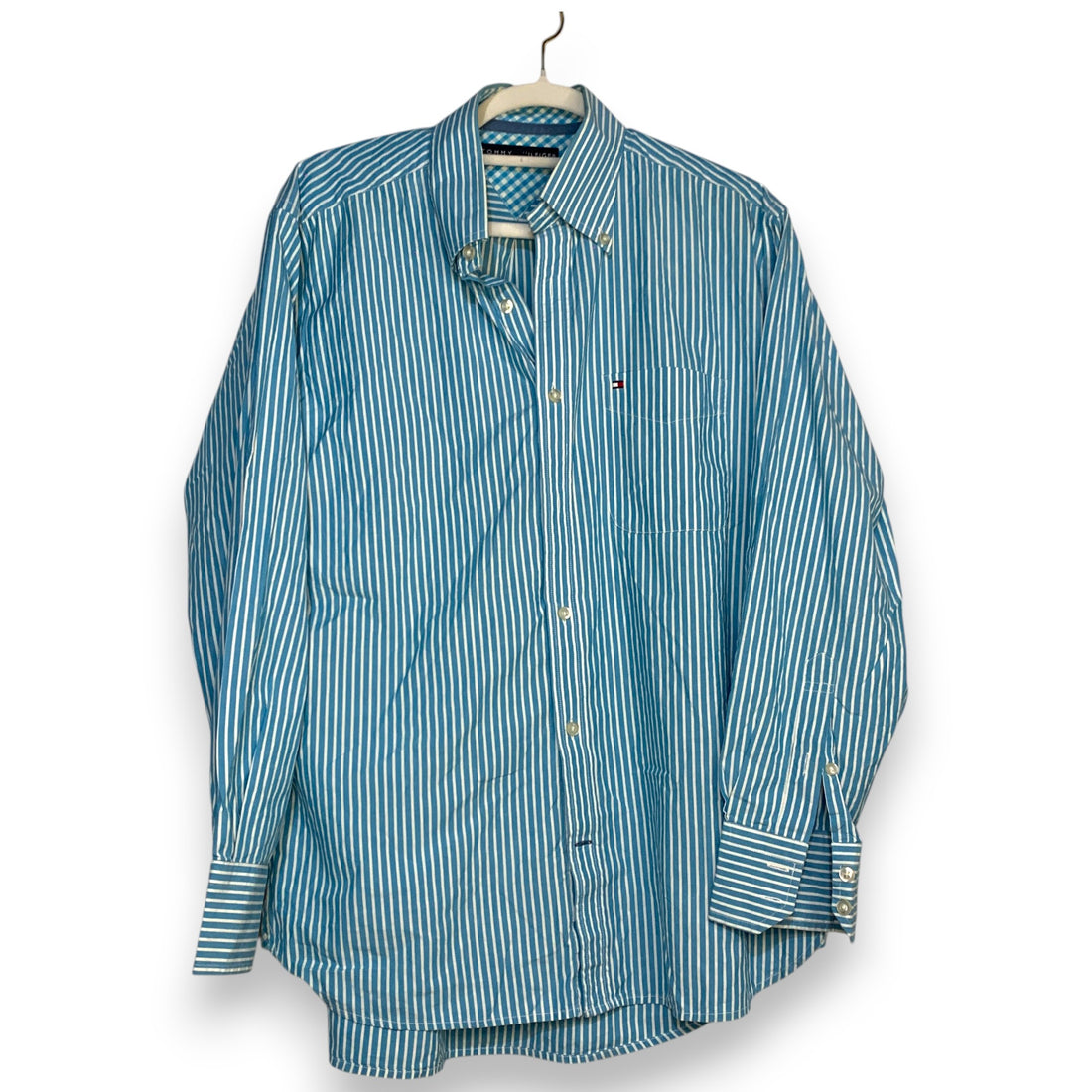 CAMISA TOMMY HILFIGER OXFORD RAYAS AZUL-CLARO TALLA M