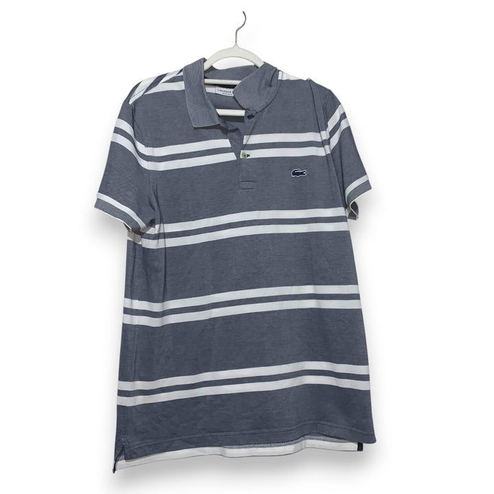 LACOSTE POLO RAYAS GRIS-AZUL BLANCO TALLA L
