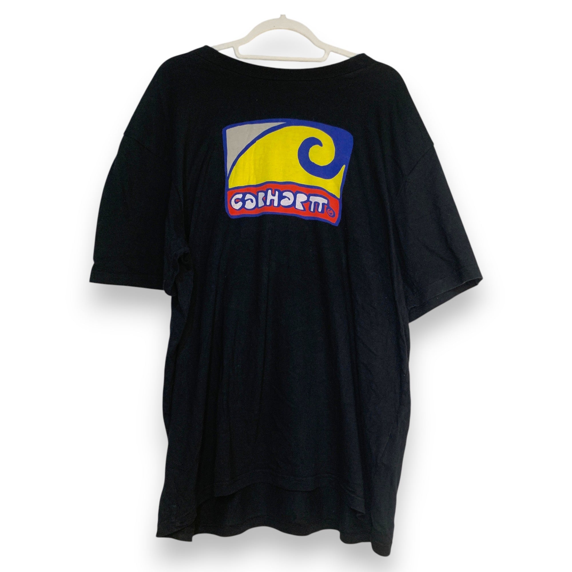 CAMISETA CARHARTT WIP LOGO ONDAS NEGRO OVERSIZE TALLA XXL