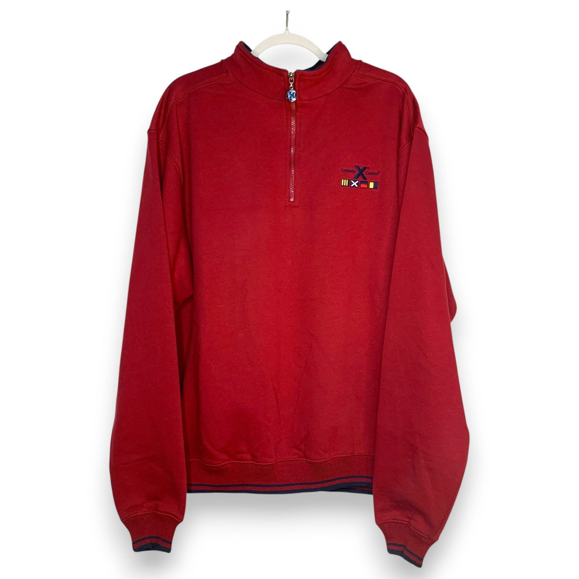SUDADERA CELEBRITY X CRUISES 1/4 ZIP ROJO VINO TALLA S/M