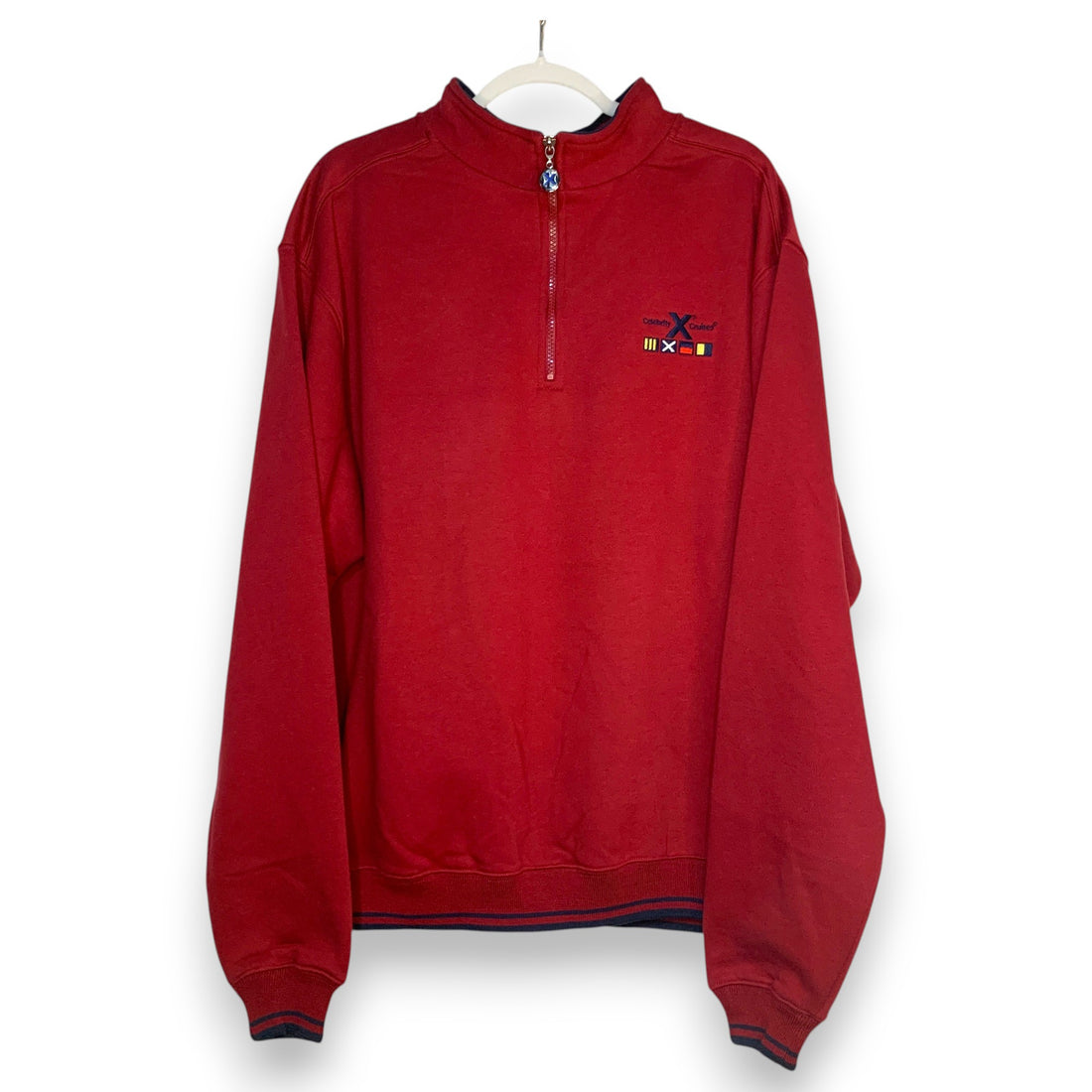 SUDADERA CELEBRITY X CRUISES 1/4 ZIP ROJO VINO TALLA S/M
