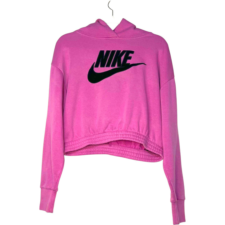 SUDADERA NIKE CROPPED CON CAPUCHA ROSA FUCSIA