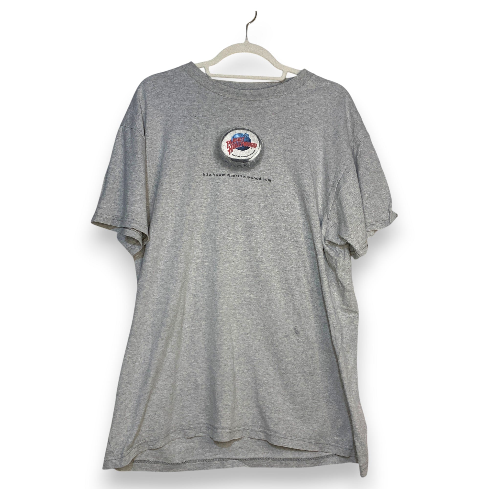 CAMISETA PLANET HOLLYWOOD LOGO GRIS MELANGE TALLA L