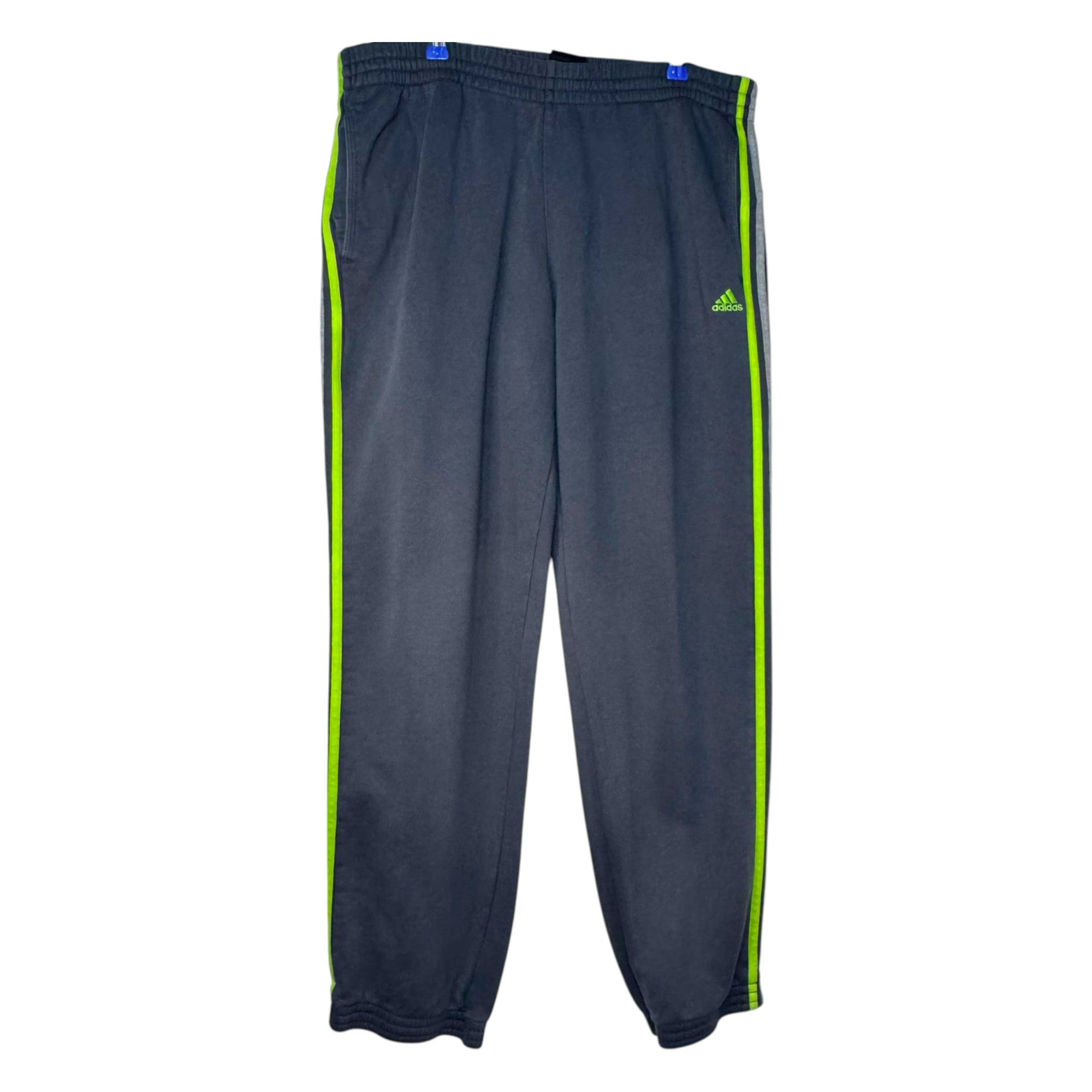 CHÁNDAL LARGO ADIDAS GRIS OSCURO CON VERDE NEÓN