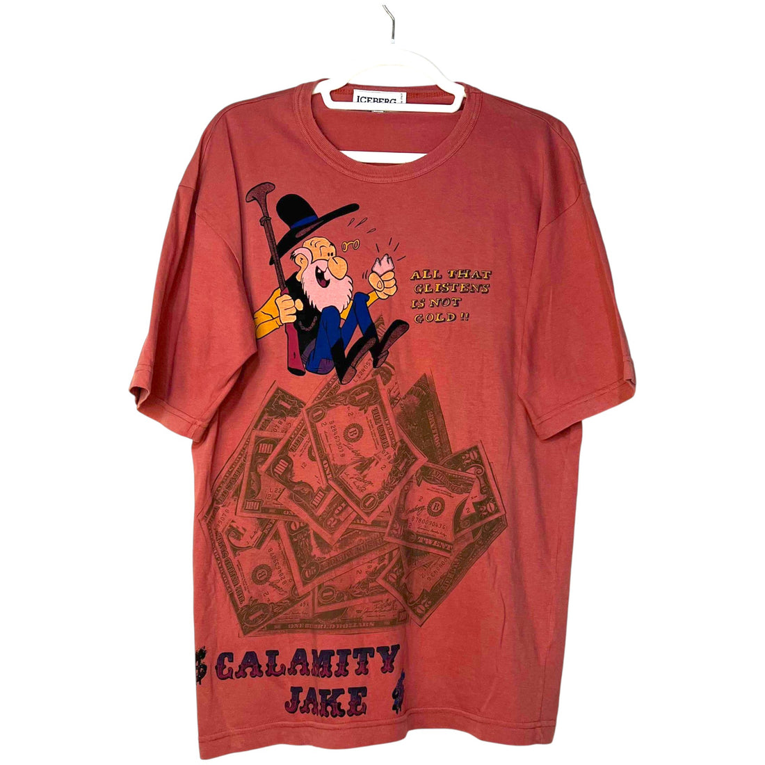 CAMISETA ICEBERG MARRÓN CON PRINT PROSPECTOR