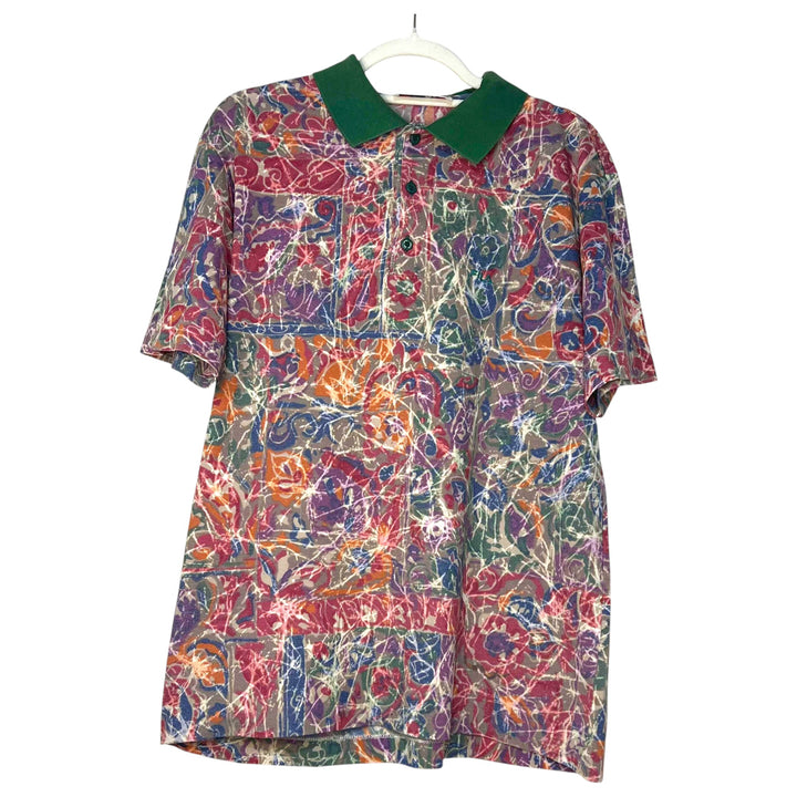 POLO FILA PRINT COLORIDO CON CUELLO VERDE