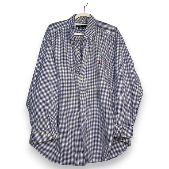 CAMISA RALPH LAUREN OXFORD RAYAS AZUL-CLARO TALLA 17 / CLASSIC FIT