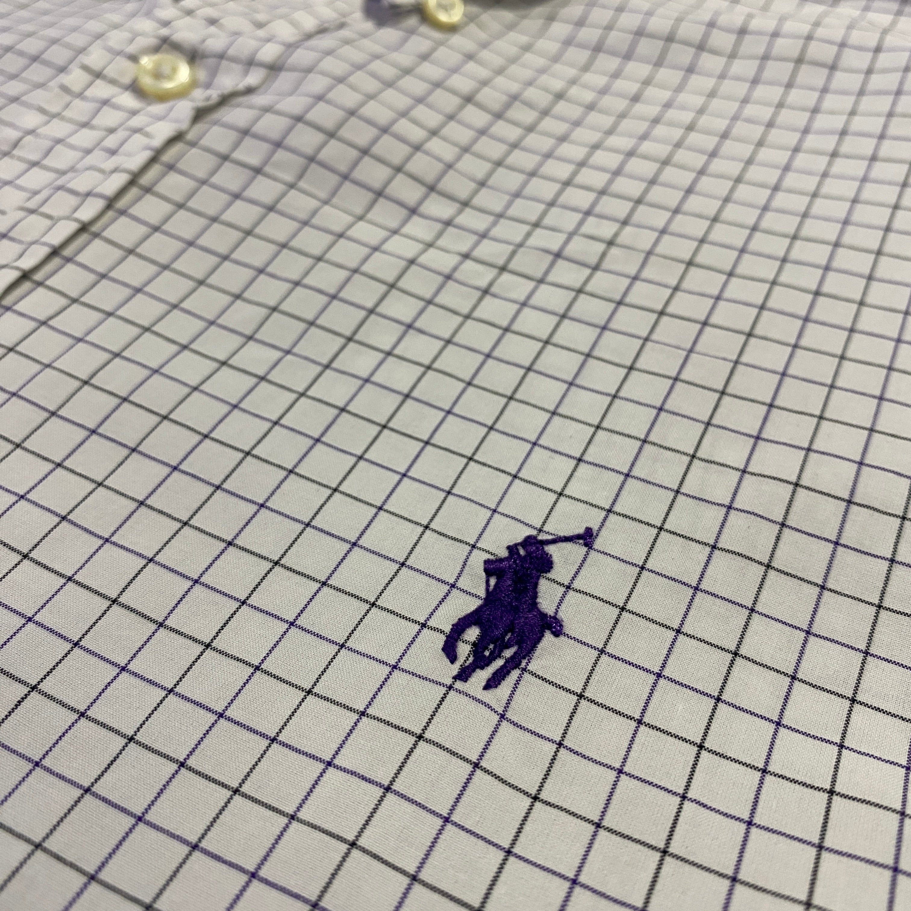 Camisa Ralph Lauren cuadros lila - detalle