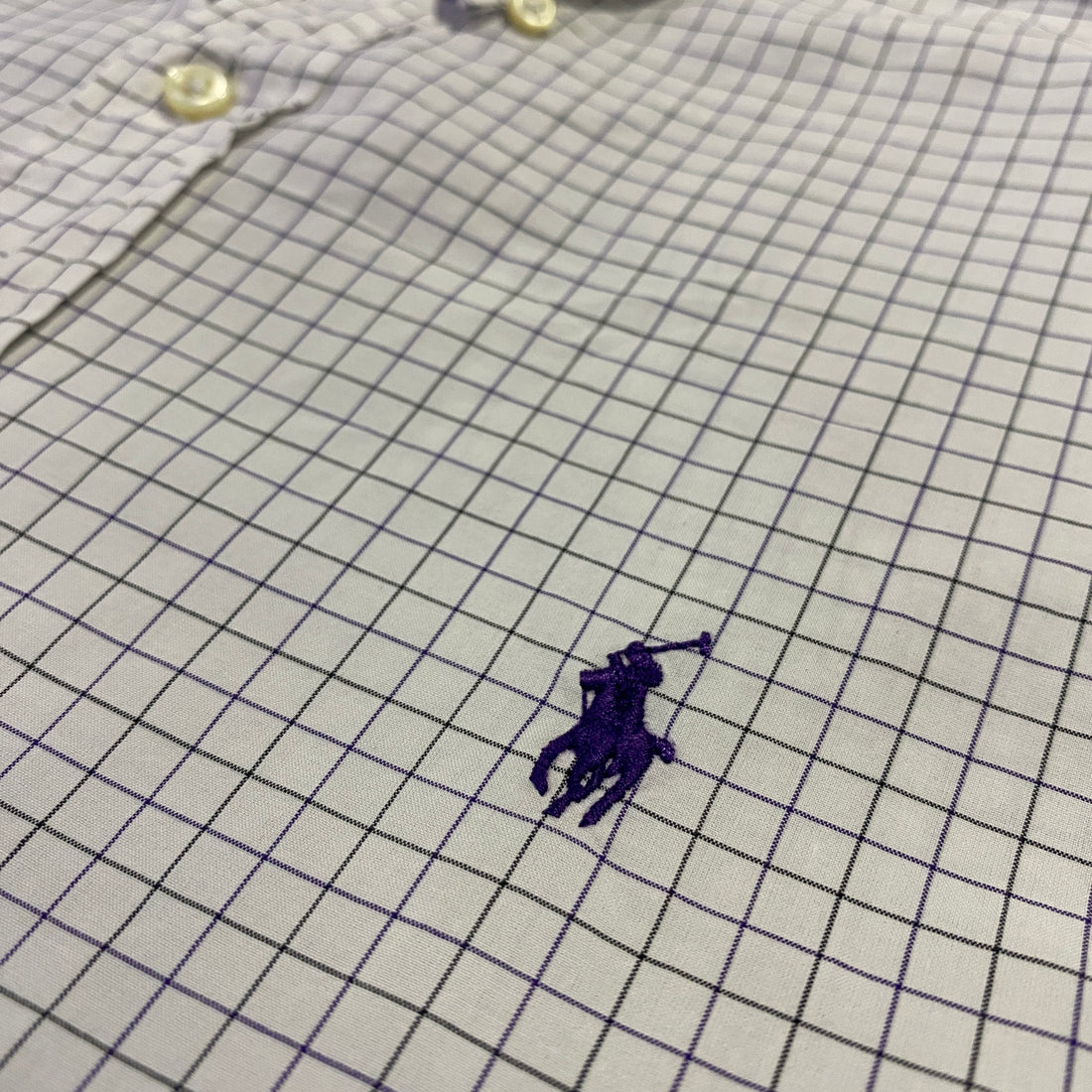 Camisa Ralph Lauren cuadros lila - detalle