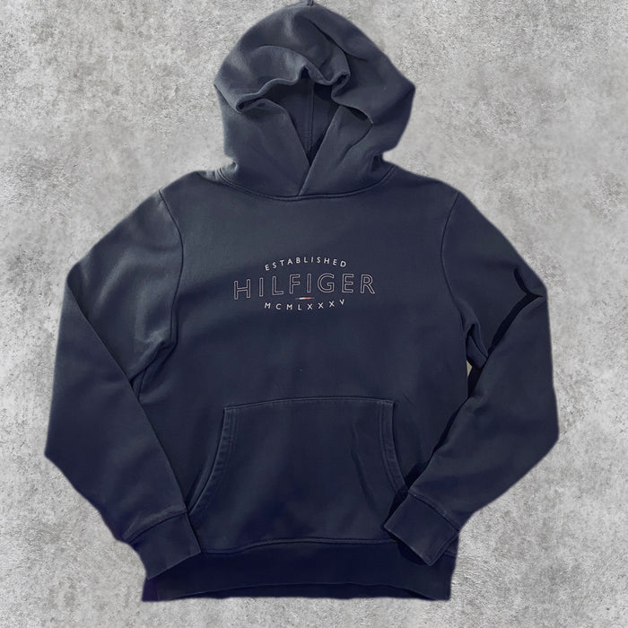 Sudadera Capucha Tommy Hilfiger Gráfico Established 1985 Azul Marino