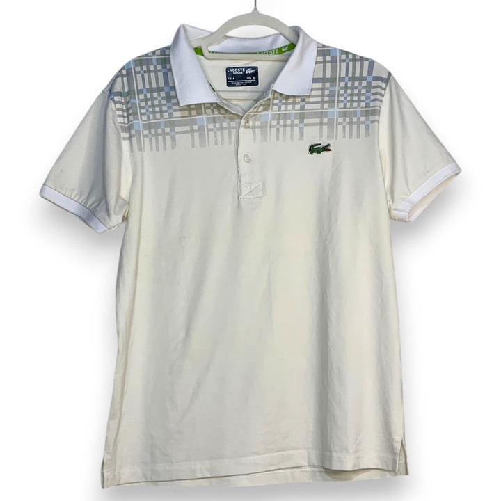 POLO LACOSTE SPORT BLANCO Y VERDE TALLA M