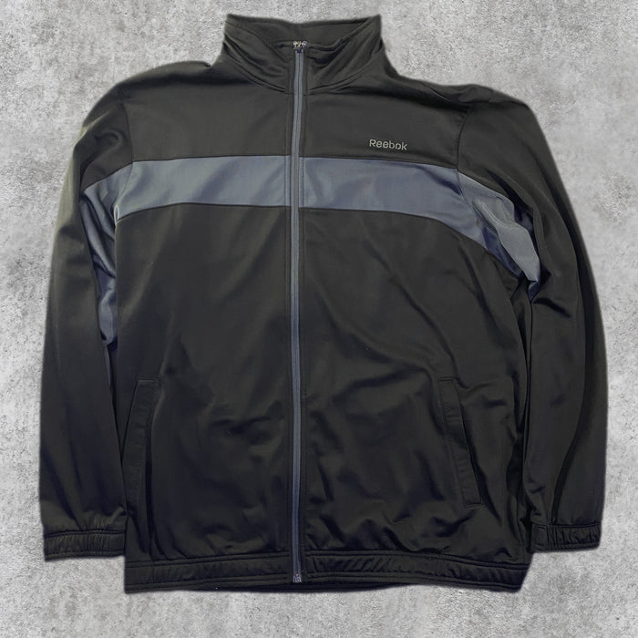 Chaqueta Chándal Reebok Cremallera Banda Pecho Negra
